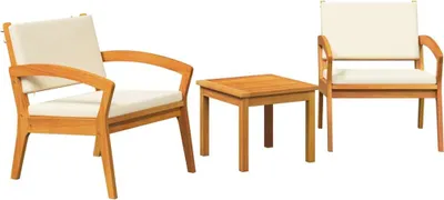 Immagine prodotto di Set da bistrot vidaXL con cuscini, 3 pezzi, marrone, poliestere