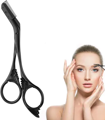 Produktbild von Stück Damen-Augenbrauenschere, Herren-Augenbrauenschere, Herren-Augenbrauentrimmer, Schwarz