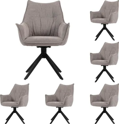 Produktbild von Diningsessel Ginosa - 6er Set - drehbar - hellgrau