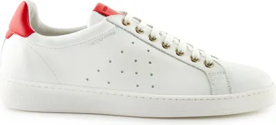 Zdjęcie produktu dla Buty męskie Sergio Rossi skórzane sneakersy biało-czerwone 40