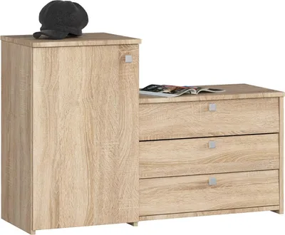 Produktbild von Akord Schuhschrank Mit 3 Kippbaren Türen Sonoma Eiche 99X33X68 Cm