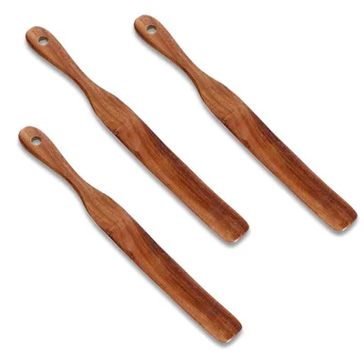 Produktbild von Holzspatel, 28 cm, robustes Teakholz, für Sauerteigstarter, Zubereitung von Brotteig, als Pfannenschaber, Spatel.