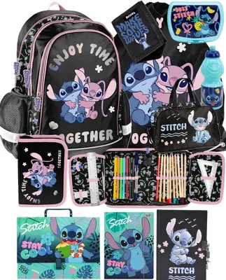 Produktbild von 10tlg Lilo und stitch Schulrucksack set Rucksack Schulranzen Federtasche Sportbeutel schultasche fur madchen