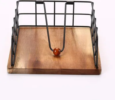 Image de Porte-serviettes en bambou - Organisateur de serviettes pratique, élégant & compact