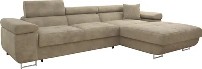 Produktbild von MIRJAN24 Ecksofa Torezio Mini, Stilvoll Eckcouch mit Bettkasten und Schlaffunktion, Einstellbare Kopfstützen, 280x170x70-90 cm (Farbe: Lumo 30, Seite: Rechts)