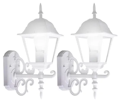 Produktbild von 2er Set LED Wandlaternen, Aluminium weiß, H 44,5 cm, VT-761