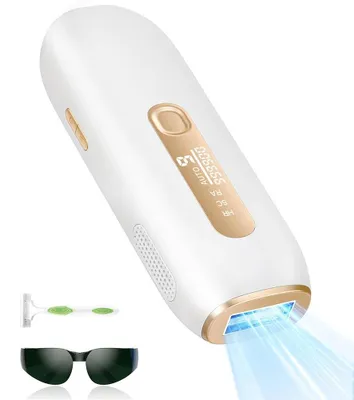 Produktbild von IPL Haarentfernungsgerät - Elektrischer Epilierer - 999900 Lichtimpulse - Dauerhafte Haarentfernung - Schmerzfrei Für Zuhause - Gesicht & Körper - Weiß