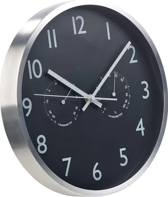 Image de Horloge murale radio-pilotée Ø 30 cm avec thermomètre et hygromètre
