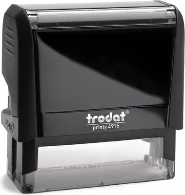 Produktbild von Trodat PRINTY 4915, max. 7zeilig, 70X25 mm, Gehäuse schwarz, individuelle Stempelplatte mit Ihrem Wunschtext, Stempelkissen schwarz