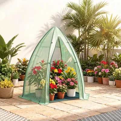 Imagen del producto de Invernadero para tomates, túnel para plantas de jardín, invernadero pequeño, invernadero (solo con invernadero)