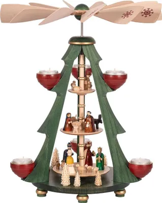 Obrázok produktu pre Stolová pyramída Nativity farebná 3-poschodová výška 40 cm NOVINKA