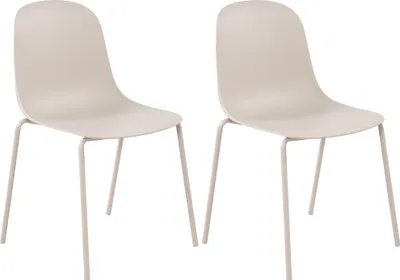 Produktbild von CLP 2er Set Stühle Hardin, stapelbare gartenstühle, wetterfest und UV-beständig hellgrau