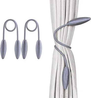 Image de Lot de 2 tringles à rideaux gris argenté pour grands rideaux
