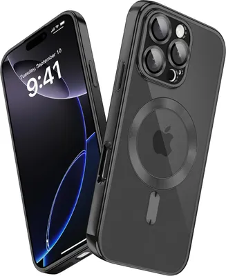 Obrázek produktu pro Pouzdro pro iPhone 16 Pro Max Magnetické Ultra Tenké Průhledné Pouzdro s Magsafe a Ochranným Krytem na Kameru Černý
