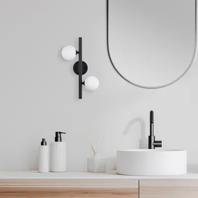 Produktbild von Opviq, Wandleuchte aus Metall (40 x 12 x 26 cm), Schwarz und Weiß, IP20 | Glasabdeckung, 2 x G9 Max 8 W, Elegantes Industriedesign für moderne Wohnräume.