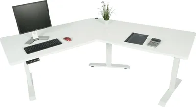 Produktbild von Schreibtisch HWC-D40, Computertisch, 120° elektrisch höhenverstellbar  weiß, weiß