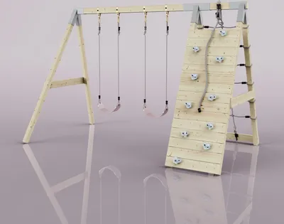 Produktbild von OutdoorToys Klettergerüst Biene aus Holz in Rosa Altrosa