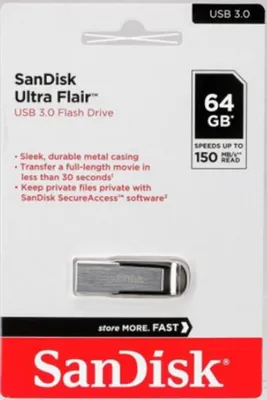 Produktbild von SanDisk Ultra Flair USB Stick Flash Drive 64GB Pen Drive USB 3.0