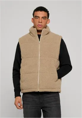 Obrázek produktu pro Pánská vesta Urban Classics Basic Teddy Puffer Vest darktaupe - M