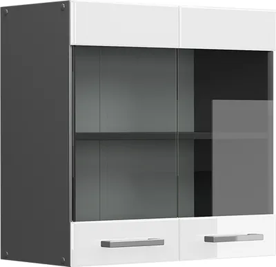 Produktbild von Kuchynská presklená skrinka Vicco R-Line, 60 cm, biela vysoký lesk/antracit