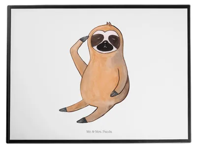 Produktbild von Mr. & Mrs. Panda Schreibunterlage Faultier Vogel - Weiß - Geschenk, Unterlage Schreibtisch, Müde, Fragend, schreibtischunterlage, Genervt, malmatte, Tischunterlage
