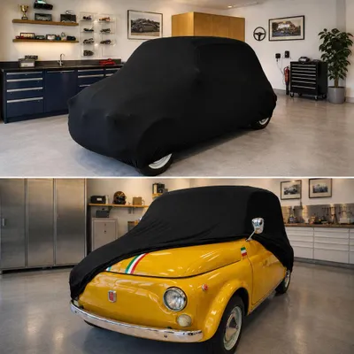 Image de Housse de voiture intérieure adaptée à Fiat 500 Noir NEU Bâche de protection