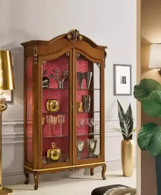 Image de Vitrine Bois Meubles Verre Armoire Marron Vitrines Salon Buffet Nouveau