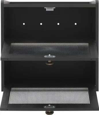 Produktbild von Brotaufbewahrung - Brotkasten / Brotbox - 2 Ebenen - Kiefernholz - 36,5 × 24 × 34 cm - Quadratisch - Schwarz