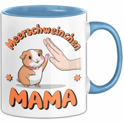 Produktbild von Meerschweinchen Tierliebhaber Tasse Geschenk Lustige Geschenkidee Spruch Meerschweinchen Mama (Blau)