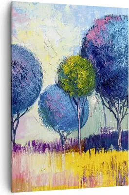 Produktbild von Bild auf Leinwand - Leinwandbild - Einteilig - Bäume Wiese Sommer - 70x100cm - Wand Bild - Wanddeko - Wandbilder - Leinwanddruck - Wanddekoration - Leinwand bilder - Wandbild - PA70x100-4056