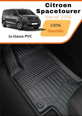 Image de Citroën ë-SpaceTourer 2020–aujourd'hui – Tapis de sol haut de gamme aspect carbone – TPE de haute qualité – Protection toutes saisons – Bords surélevés – Antidérapants