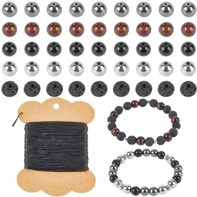 Natursteinperlen-Set 250 Stk. 8 mm rund für Armbänder