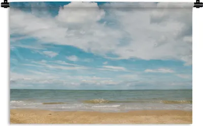 Produktbild von MuchoWow® Wandteppich Wandbehang Strand - Sommer - Wolken 90x60 cm Tapisserie Dekoration Wandtuch - Wandskulpturen - Bildteppich