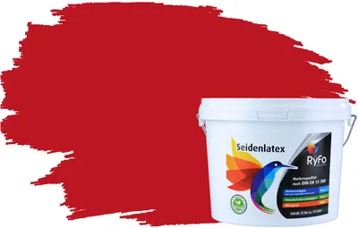 Produktbild von RyFo Colors Seidenlatex Trend Rottöne Chinarot 3l  - bunte Innenfarbe, weitere Rot Farbtöne und Größen erhältlich
