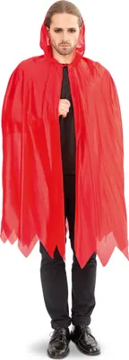 Produktbild von Teufel Cape Umhang mit Kapuze Gr. XXL Schwarz Halloween Karneval Fasching Party