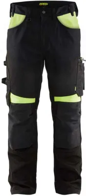 Produktbild von Blakläder® Handwerker Arbeitshose ohne Nageltaschen 1556 1860 in div. Farben, Farbe:schwarz/gelb, Größe:D96 (D24)