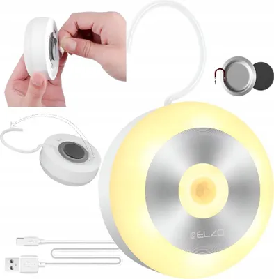 Zdjęcie produktu dla Lampka Nocna Do Sypialni Dla Dzieci Biała Led + Usb Czujnik Ruchu Lampa