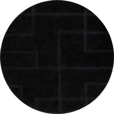 Produktbild von Badteppich SUPREME Kreis LINES, Linien, rutschfest, weich – schwarz Schwarz rotondo 67 cm