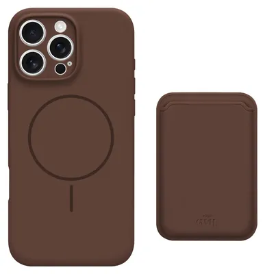 Produktbild von Silicone Hülle with MagSafe Wallet (Brown)  - Kompatibel mit iPhone 13 Pro Max
