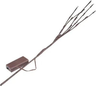 Braune LED-Weidenzweige mit kleinem braunem Batteriepack und Ein-/Ausschalter