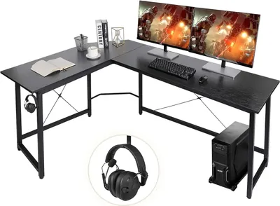 Produktbild von Schreibtisch in L-Form – Eckschreibtisch – Computertisch – Gaming-Schreibtisch – Schreibtischplatte – Extra große Arbeitsfläche