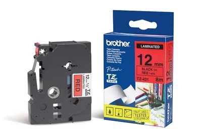 Produktbild von Brother TZE-431, Schwarz auf rot, TZe, Philippinen, 5 Jahr(e), Brother, 1,2 cm