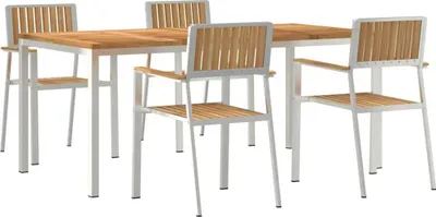 Produktbild von vidaXL Outdoortisch-Set 5 pcs Massives Teakholz und Edelstahl