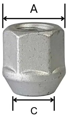 Zdjęcie produktu dla 20 nakrętek kołowych, gwint M12x1.5, średnica stożka 22 mm, srebrne, do samochodów Hyundai Accent I i Accent II