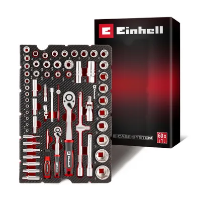 Produktbild von Einhell E-Case Werkzeugeinlage 60-tlg. Stecknuss- und Ratschen-Set