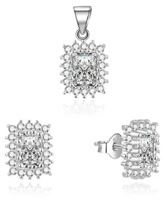 Produktbild von Elegantes Schmuckset mit Zirkonen TAGSET197 (Anhänger, Ohrringe)