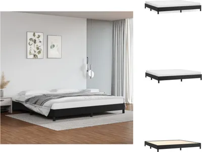 Image de vidaXL Cadre de lit Noir 200x200 cm Similicuir - Lits & sommiers