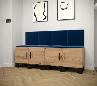 Obrázek produktu pro Předsíňová sestava RUMIE 20 - dub artisan, modré panely