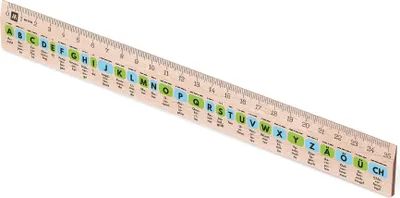 Produktbild von Metrie, Didakt-M07 Holzlineal, bedrucktes Morseschrift, 25 cm