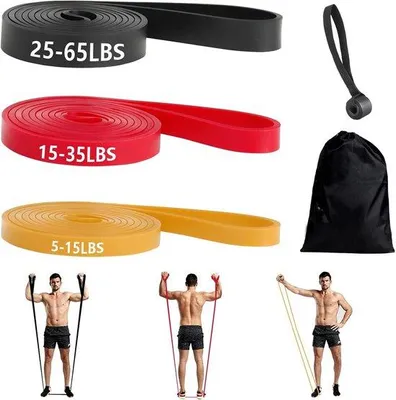 Imagen del producto de Kit de bandas de resistencia Famanu para fitness, entrenamiento de fuerza y yoga - Bandas de entrenamiento elásticas